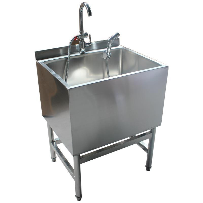 Lavabo de acero inoxidable con pistola de alta presión REF.LAVA003