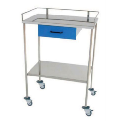 Mesa de acero inoxidable con cajón y ruedas (REF. ME007)