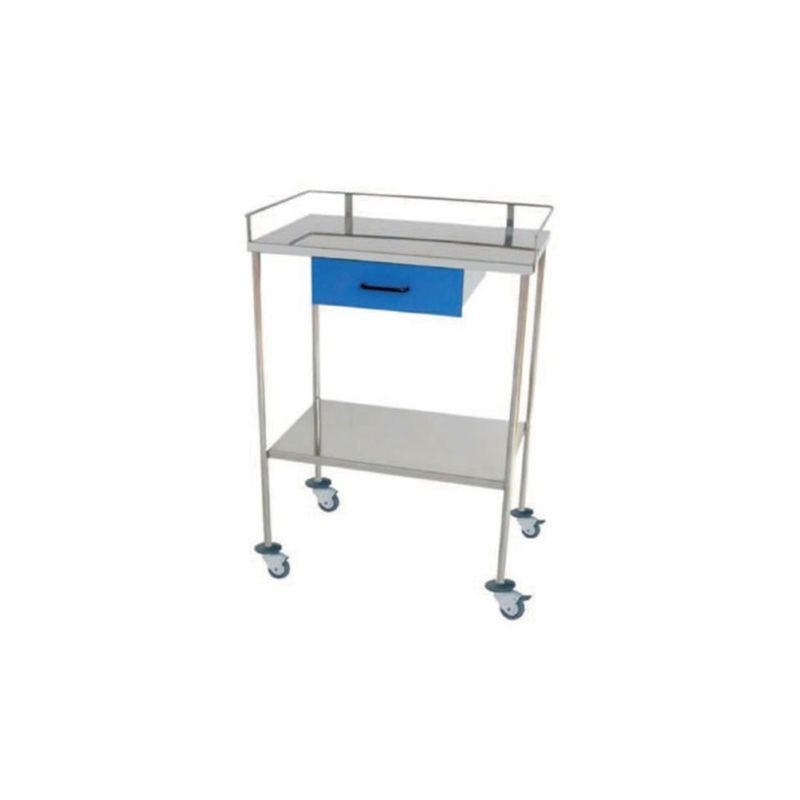 Mesa de acero inoxidable con cajón y ruedas (REF. ME007)