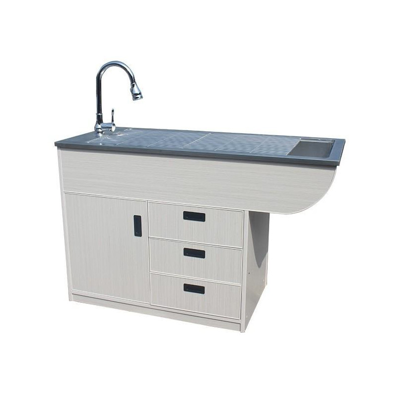 Fregadero inoxidable con frontal de madera (REF. FREG004)