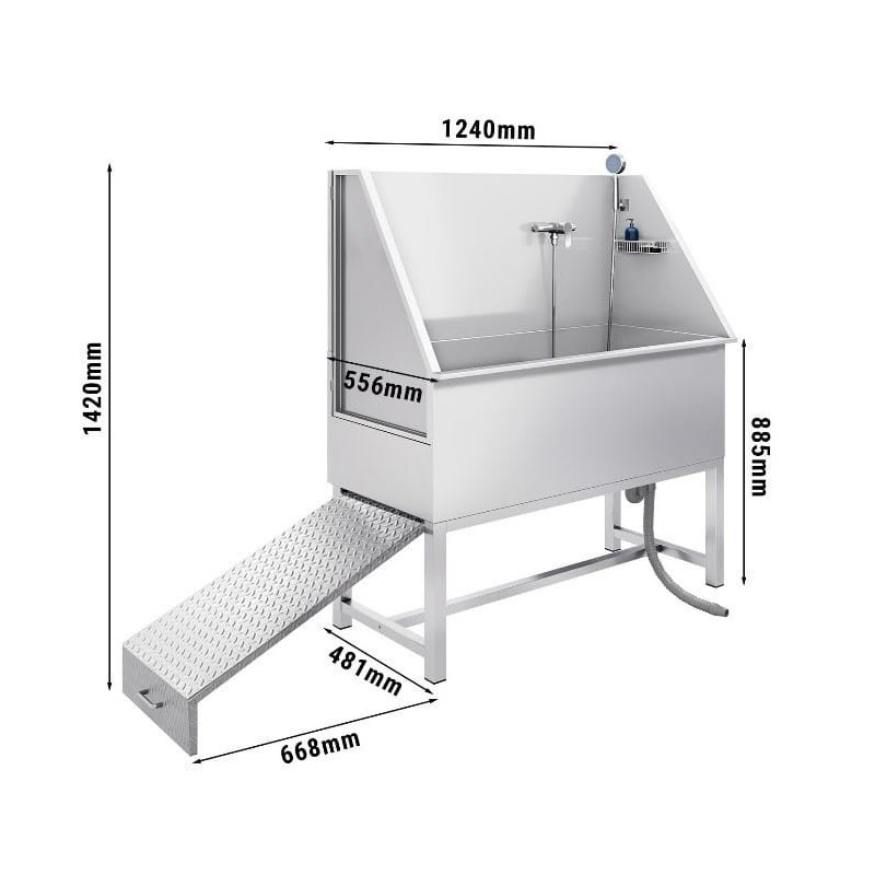 Bañera para mascotas en acero inoxidable (REF. BAÑ003)